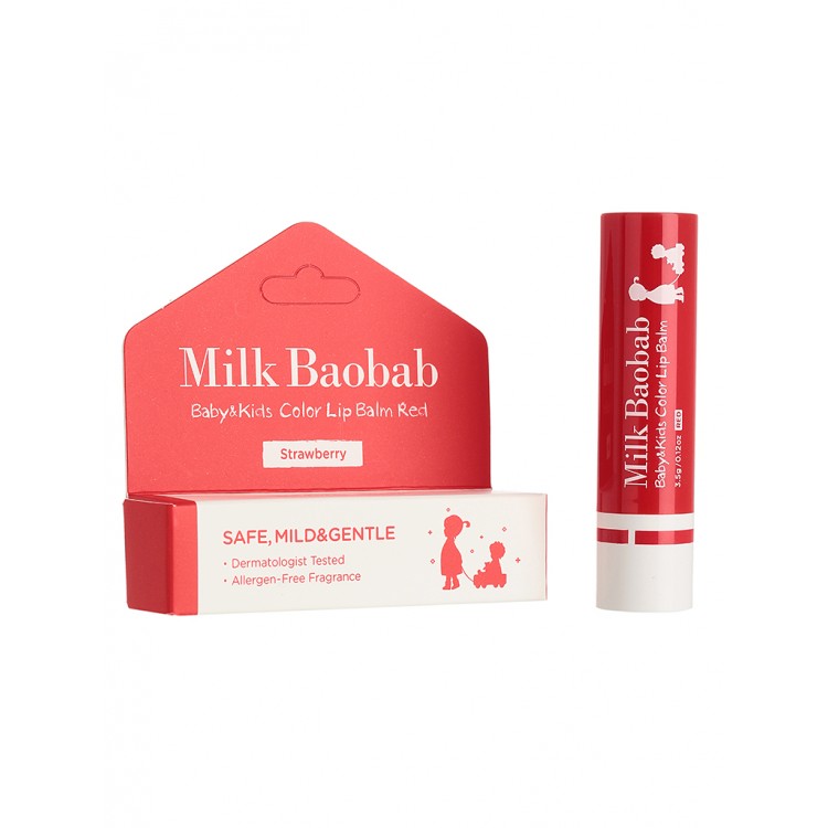 Детский бальзам для губ MilkBaobab Baby&Kids Color Lip Balm Red 3.5гр 8802667004979