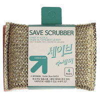 Скруббер для мытья посуды (13 х 9 х 1,5) Sungbo Cleamy SAVE SCRUBBER 4PC 4шт