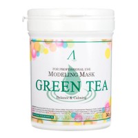 Маска альгинатная с экстрактом зеленого чая успокаивающая Anskin Original Green Tea Modeling container 240гр