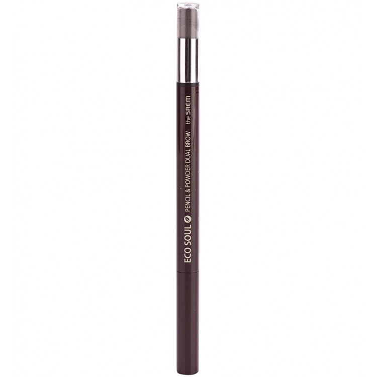 Карандаш для бровей (карандаш-пудра) The Saem Eco Soul Pencil & Powder Dual Brow 03.black gray 0,5гр*0,3гр купить