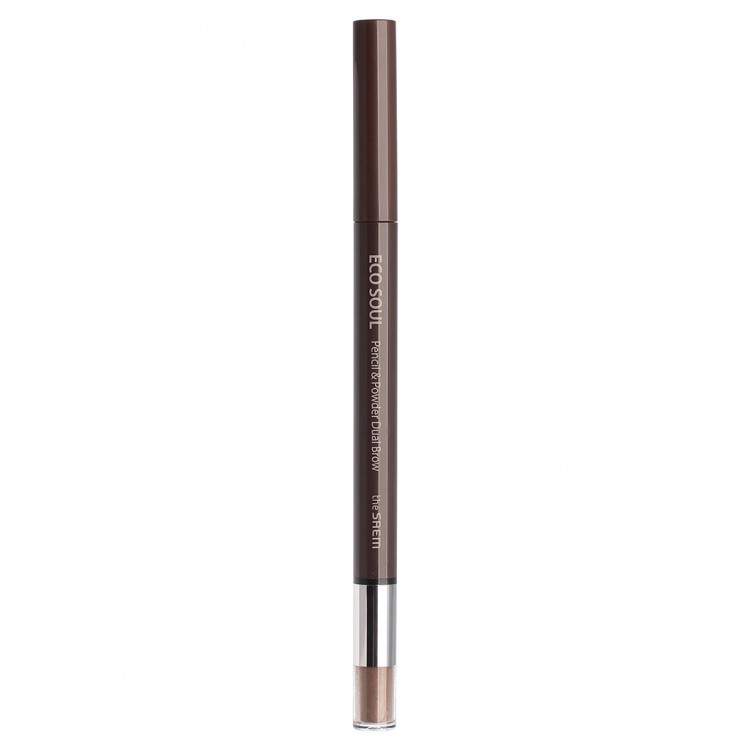 Карандаш для бровей (карандаш-пудра) The Saem Eco Soul Pencil & Powder Dual Brow 04 Medium Brown 0,5гр*0,3гр купить
