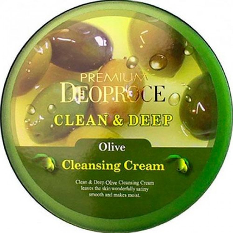Крем для лица очищающий с экстрактом оливы DEOPROCE CLEAN & DEEP OLIVE CLEANSING CREAM 300гр 8809240762486