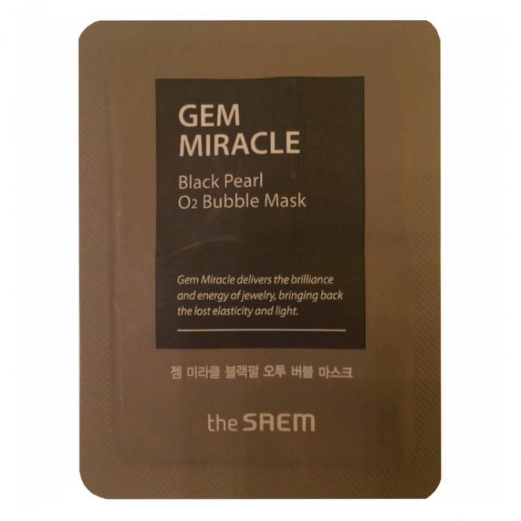 Маска для лица кислородная с экстрактом жемчуга The Saem Gem Miracle Black Pearl O2 Bubble Mask 3мл купить