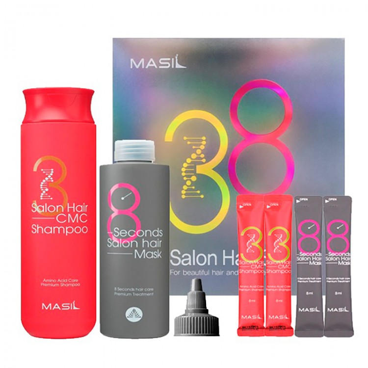 Набор шампунь+маска для волос MASIL 38 SET (shampoo 300мл+8мл+ mask 200мл+8мл) 8809744060132