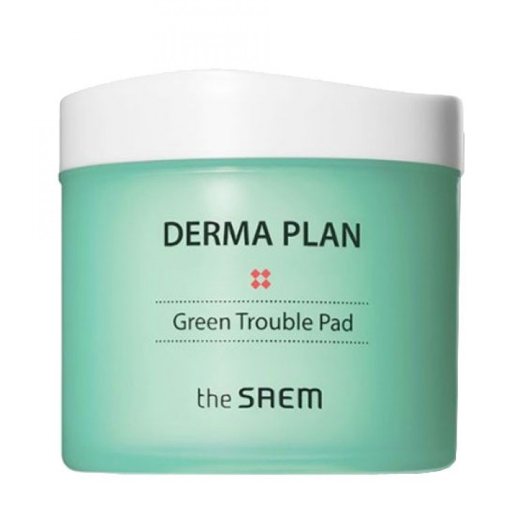Спонж косметический The Saem Derma Plan Green Trouble Pad 70 шт купить