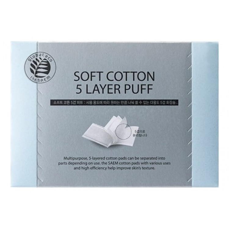 Диски хлопковые The Saem Soft Cotton 5 Layer Puff(N2) 80шт