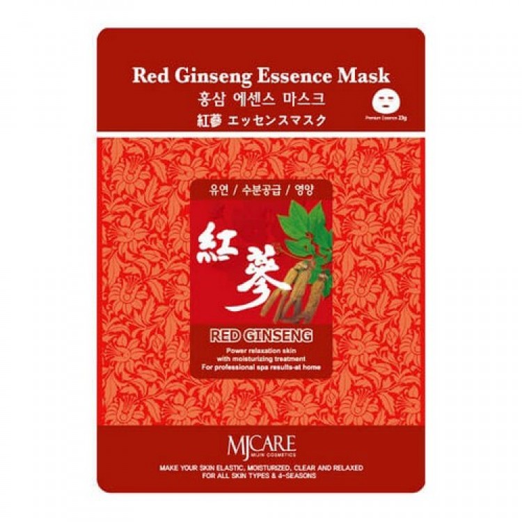 Маска тканевая для лица Красный Женьшень Mijin Red Ginseng Essence Mask 23гр 8809220801662
