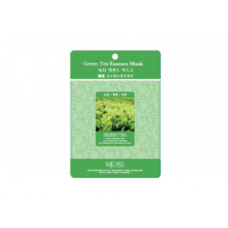 Маска тканевая для лица Зеленый чай Mijin Green Tea Essence Mask 23гр 8809220801716