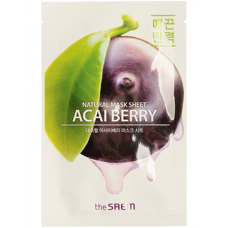 Маска на тканевой основе для лица N с экстрактом ягод асаи The Saem Natural Acai Berry Mask Sheet 21мл