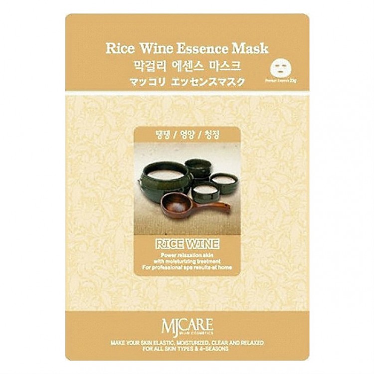 Маска тканевая для лица Макколе (рисовое вино) Mijin Rice Wine Essence Mask 23гр 8809220805288