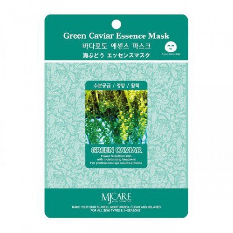 Маска тканевая для лица Морской виноград Mijin Green Caviar Essence Mask 23гр 8809220805714