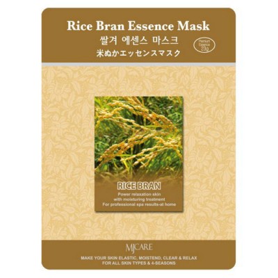 Маска тканевая для лица Рисовые отруби Mijin Rice Bran Essence Mask 23гр