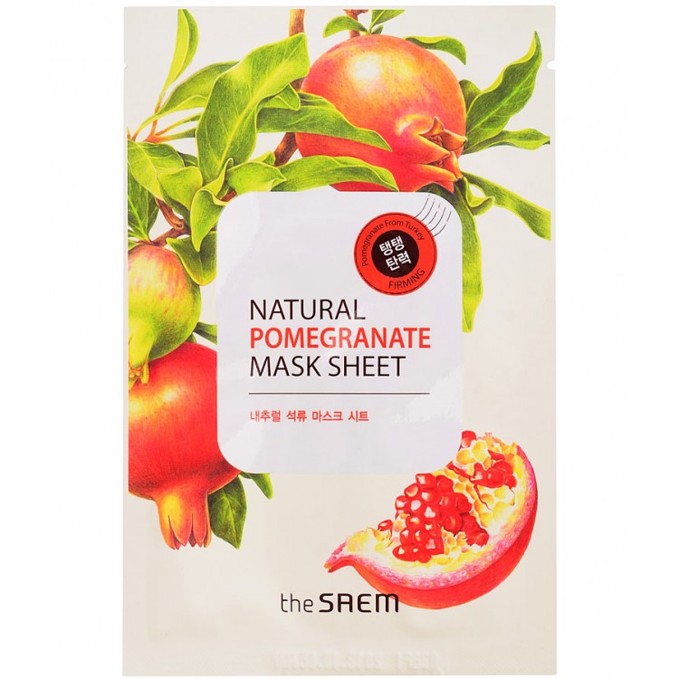 Маска на тканевой основе для лица N с экстрактом граната The Saem Natural Pomegranate Mask Sheet 21мл