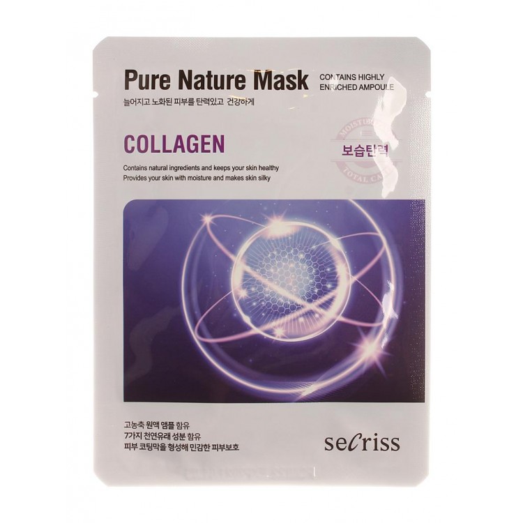 Маска на тканевой основе Anskin Secriss Pure Nature Mask Pack Collagen 25мл 8809329792052