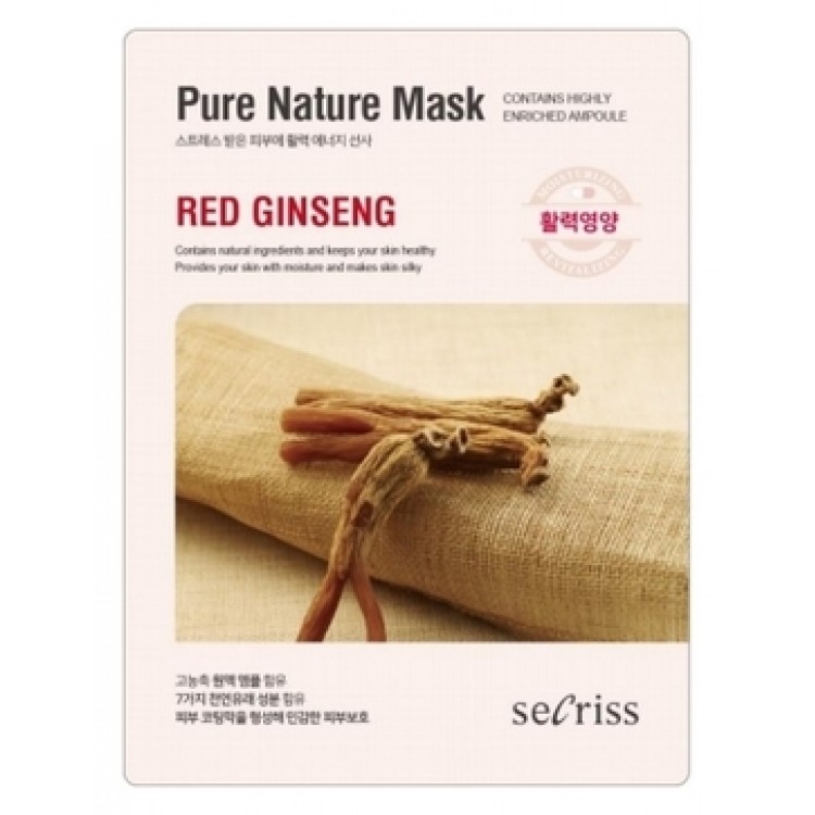 Маска для лица тканевая Anskin Secriss Pure Nature Mask Pack- Red ginseng 25мл купить
