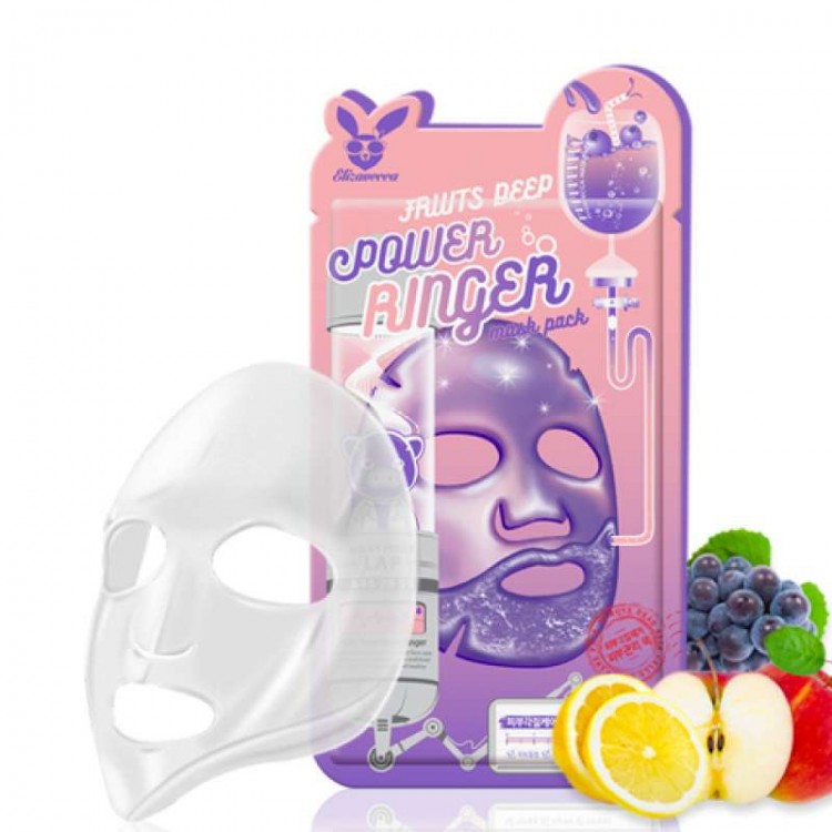 Тканевая маска для лица с фруктовыми экстрактами Elizavecca  FRUITS DEEP POWER Ringer mask pack  купить