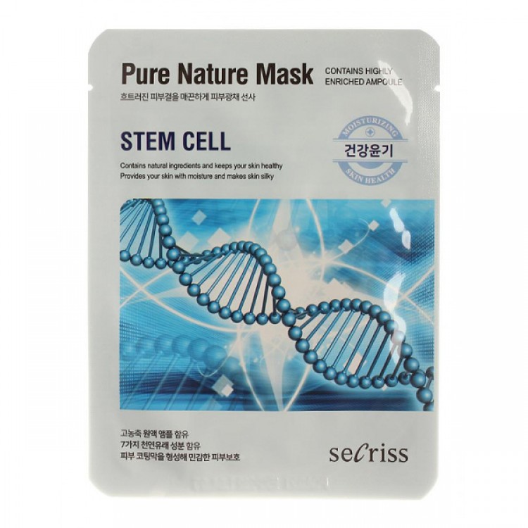 Маска для лица тканевая Anskin Secriss Pure Nature Mask Pack Stem cell 25мл 8809329792083