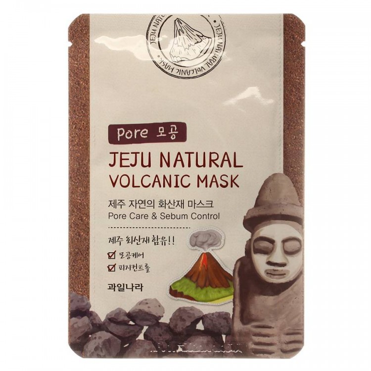 Маска на тканевой основе для лица (очищающая поры) WELCOS Jeju Natural Volcanic Mask Pore Care & Sebum Control 20мл 8803348024347